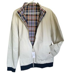 LANDSEND Big Men’s Cotton Reversible Mid Weight Spring Fall Bomber Jacket